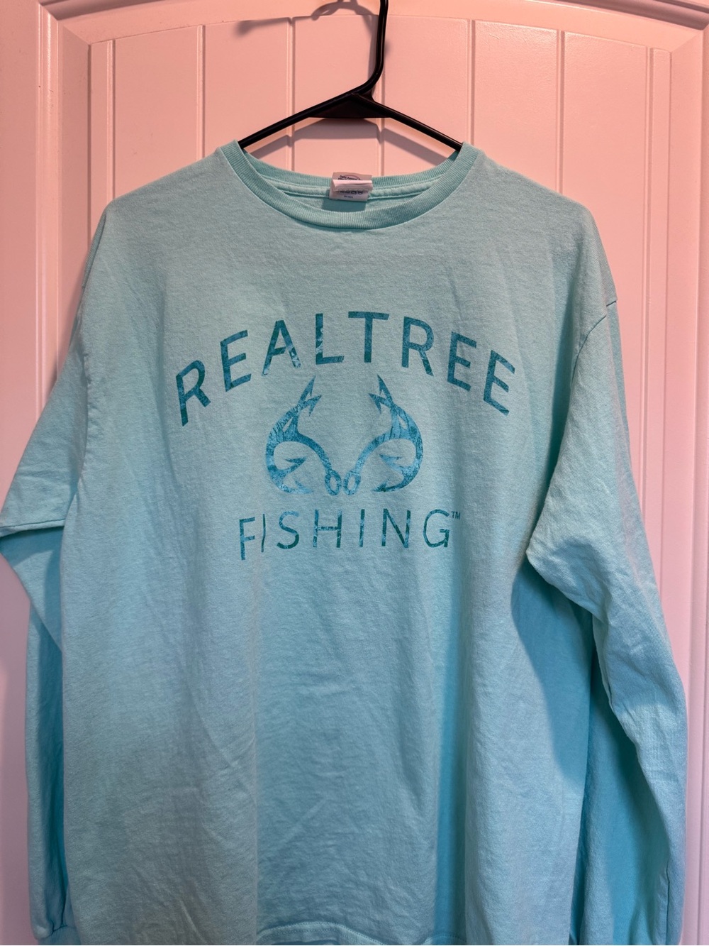 Realtree light teal blue Long Sleeve Fishing Tee